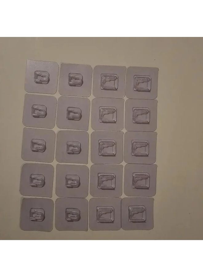 20pcs Clear Acrylic Dual Sided Adhesive Wall Hooks Adjustable Suction Cup Mount - Image 2