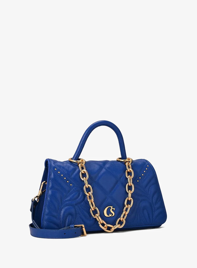Quilted Bag Chain Blue
