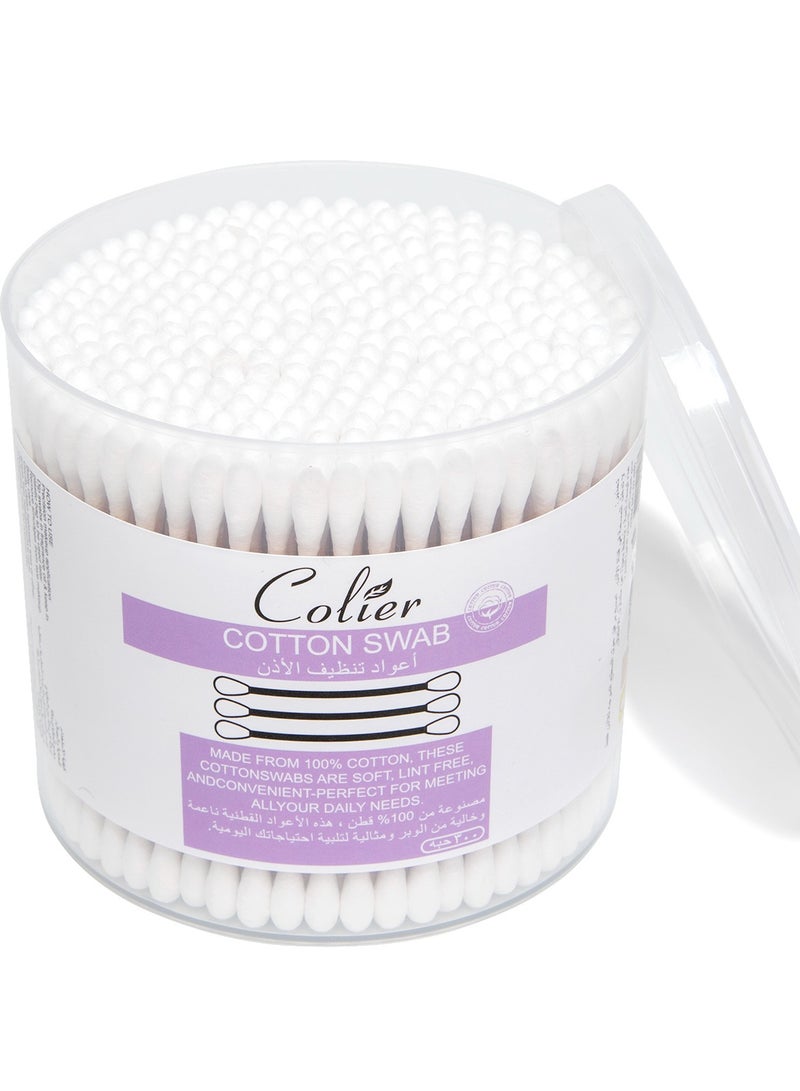COLIER COTTON SWAP MADE FROM 100% COTTON, THESE COTTON SWABS ARE SOFT, LINT FREE, AND CONVENIENT – PERFECT FOR MEETING ALL YOUR DAILY NEEDS - Image 1