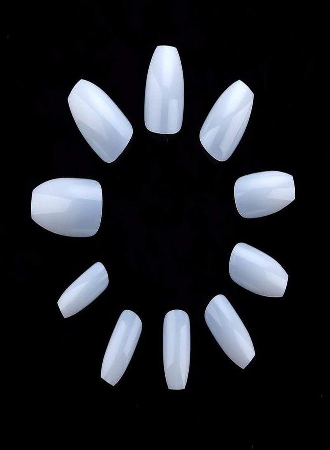 BELICIA 100 pcs Short Coffin Nails Ballerina Nail Tips Full Cover Gel False Nails 10 Sizes (Natural) - Image 3