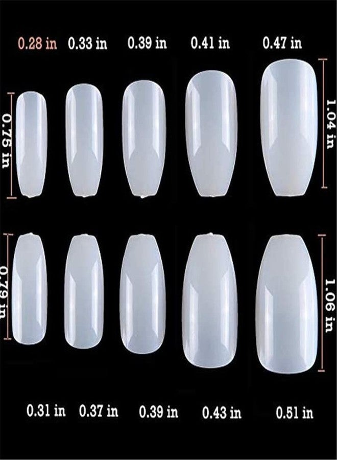 BELICIA 100 pcs Short Coffin Nails Ballerina Nail Tips Full Cover Gel False Nails 10 Sizes (Natural) - Image 5