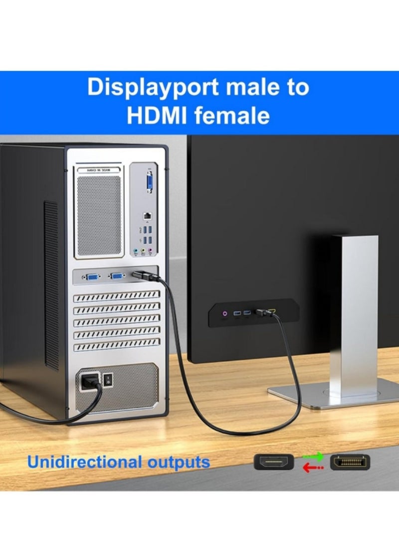 4K DisplayPort to HDMI Adapter, 2 Pack Uni-Directional DP PC to HDMI Monitor Converter, 4K Ultra HD DP Display Port to HDMI Adapter(Male to Female), Compatible for Lenovo Dell HP and Other Brand  - Image 5