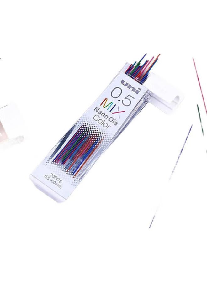 Uni إعادة تعبئة قلم رصاص ملون قابل للمسح Uni Mitsubishi 202Ndc 0.5 مم للطلاب للرسم، التحديد، تدوين الملاحظات، كتابة اليوميات، إعادة تعبئة قلم رصاص ميكانيكي، أحمر، 20 قطعة/أنبوب - Image 3