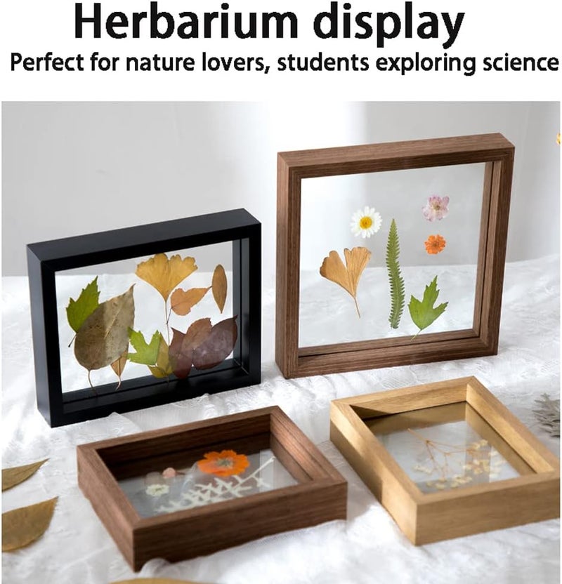 Dried flowers and leaves specimen frame wooden frame with real glass frame wedding photo frame desktop photo decoration - Image 3