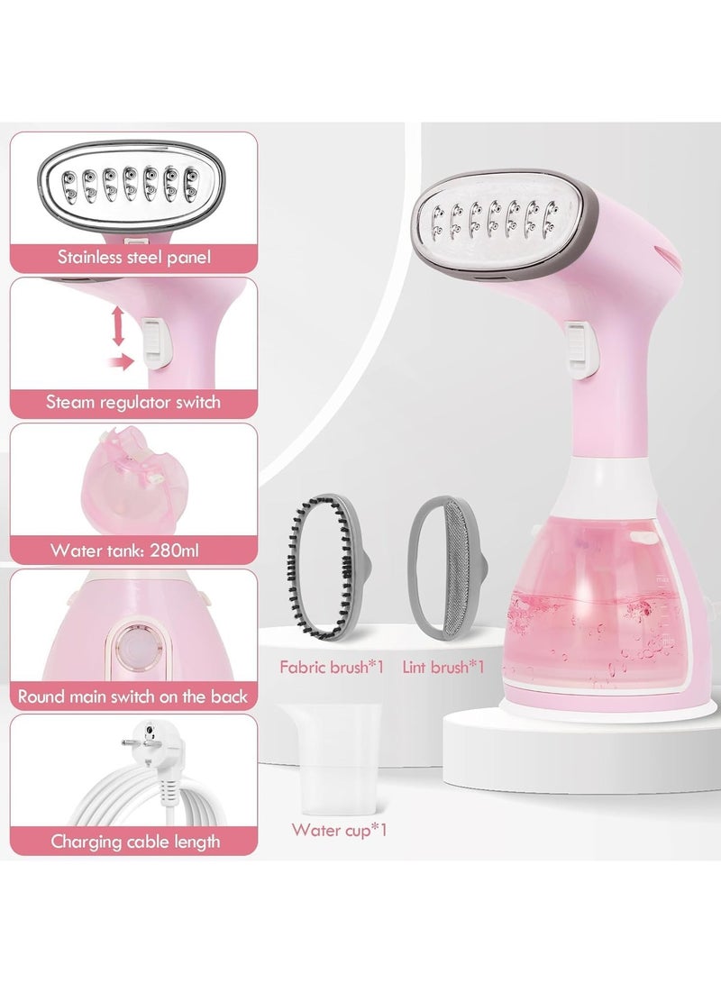 PRIMO PLUS Handheld Steam Iron – 0.28L, 1500W, Pink, Ideal for Clothes, Curtains, and Delicate Fabrics with Portable Lightweight Design for Home and Travel Use - Image 4