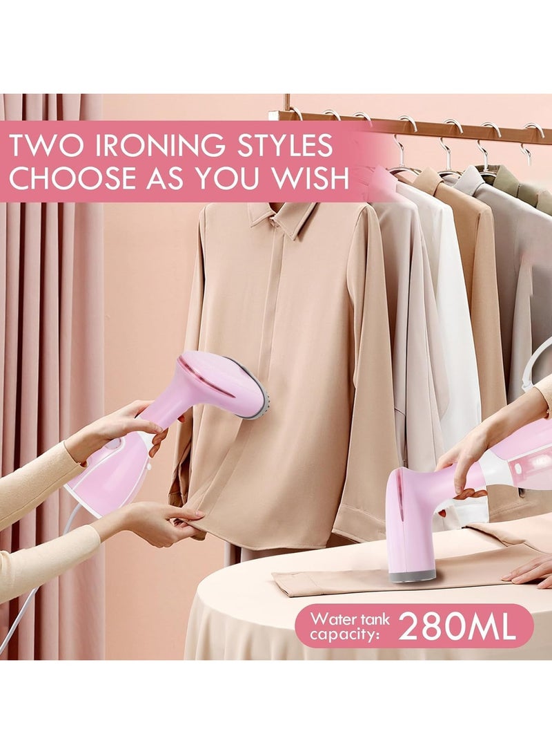 PRIMO PLUS Handheld Steam Iron – 0.28L, 1500W, Pink, Ideal for Clothes, Curtains, and Delicate Fabrics with Portable Lightweight Design for Home and Travel Use - Image 2