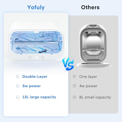 Yofuly Sterilizer for Esthetician, 12L Double-layer Large Sterilizer for Nail Tools, Multi-Functional Nail Cleaner Box, Large Capacity Cleaning Cabinet for Home Use, Barbers, Beauty Salons, and Spas - Image 3