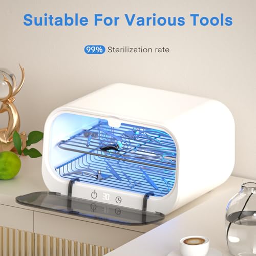 Yofuly Sterilizer for Esthetician, 12L Double-layer Large Sterilizer for Nail Tools, Multi-Functional Nail Cleaner Box, Large Capacity Cleaning Cabinet for Home Use, Barbers, Beauty Salons, and Spas - Image 4