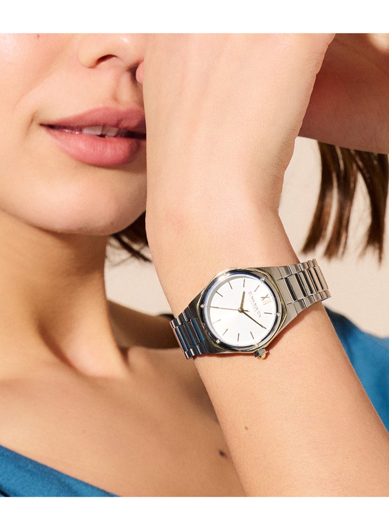 OLIVIA BURTON ساعة أوليفيا بورتون النسائية ذات الشكل التناظري بعلبة بيضاء - 24000031 - Image 3