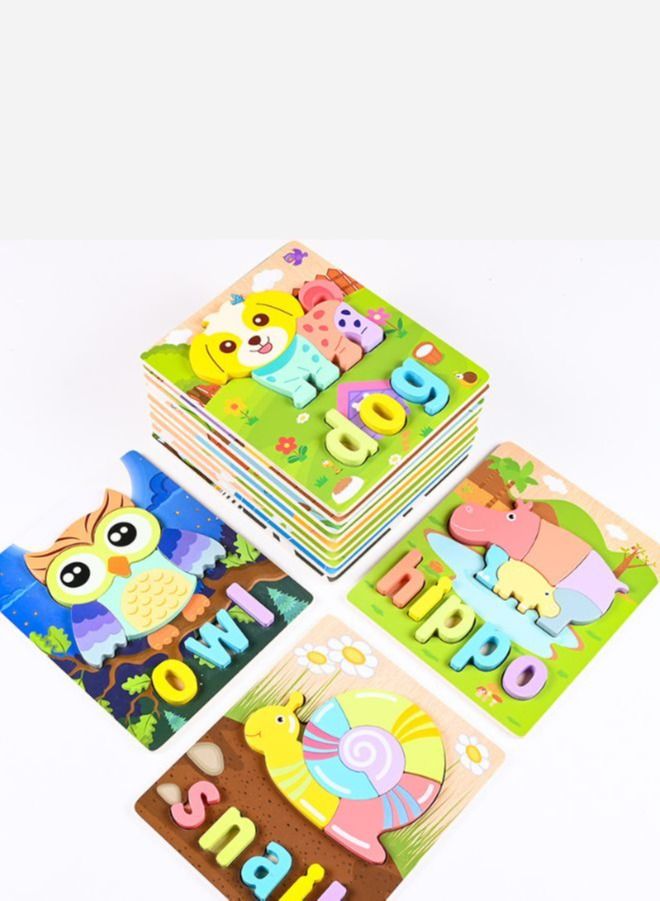 Wooden 3D Puzzle Educational Toys for Children Teaching Aid Cat - Image 3