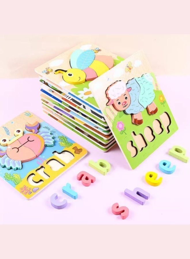 Wooden 3D Puzzle Educational Toys for Children Teaching Aid Cat - Image 4