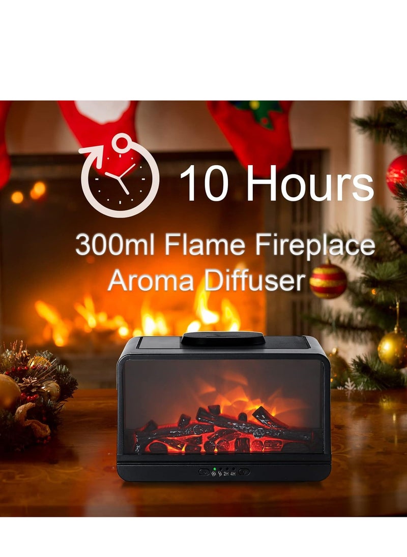 Generic - Essential Oil Diffuser Flame Fireplace 300ml Aromatherapy Diffuser Ultrasonic Cool Mist Humidifier with Multiple Mist Mode, Timer and Waterless Auto Off for Home Room Office - Image 1
