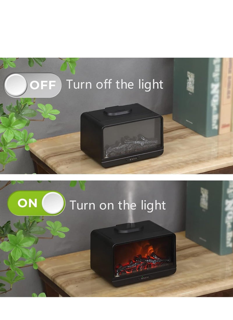 Generic - Essential Oil Diffuser Flame Fireplace 300ml Aromatherapy Diffuser Ultrasonic Cool Mist Humidifier with Multiple Mist Mode, Timer and Waterless Auto Off for Home Room Office - Image 1