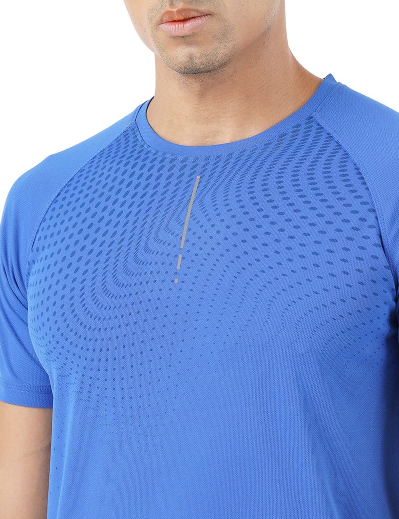 Pump'd Athleisure Men's Stylish T-Shirt for Gym -DryTech, Anti-Odor, Lightweight, Soft Seams, UV Protect (Deep Blue Sea, M) - Image 4
