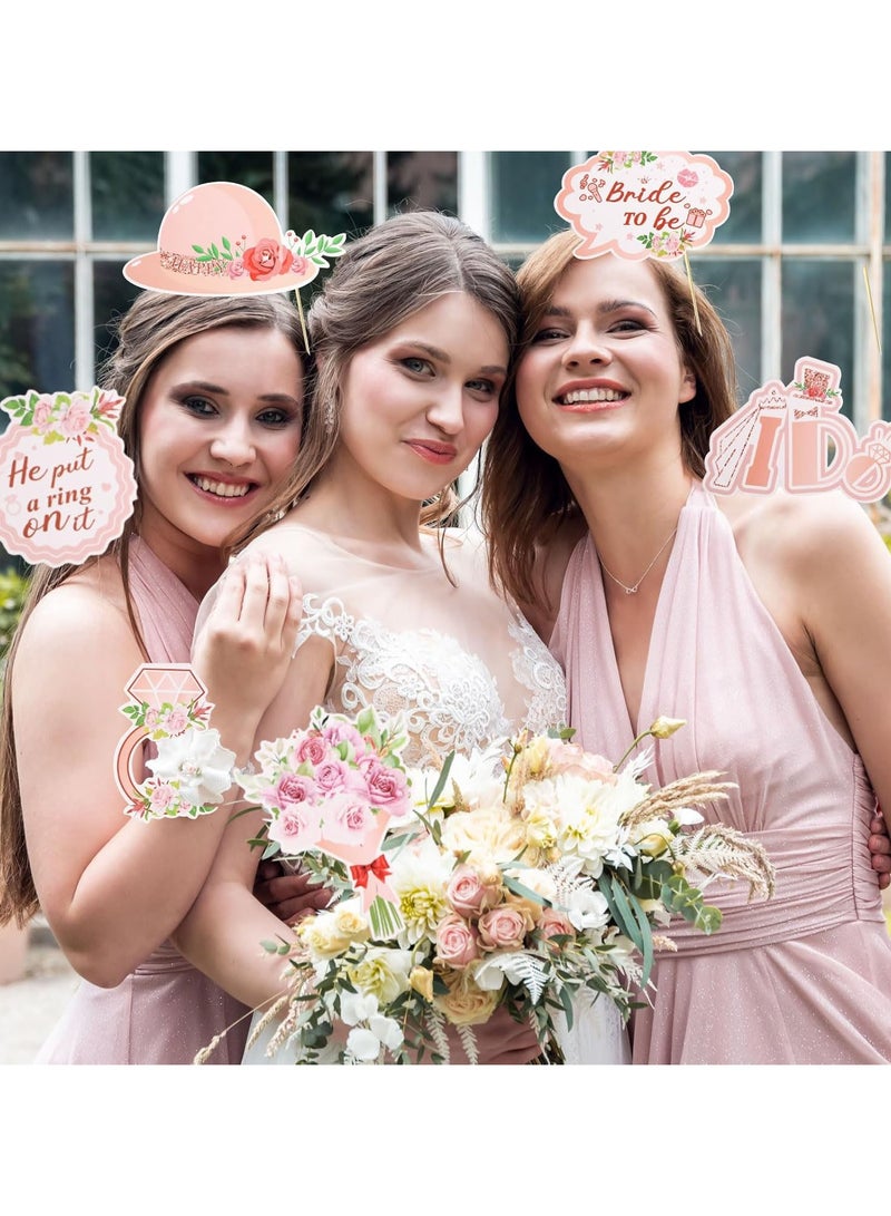 كينجمازي 34 قطعة زفاف العروس كشك صورة الدعائم البكالوريت صورة الدعائم ورد الذهب الوردي الزوجة المستقبلية حزب الديكورات للعروس خارج الدجاجة حزب هدية الملحقات - Image 4