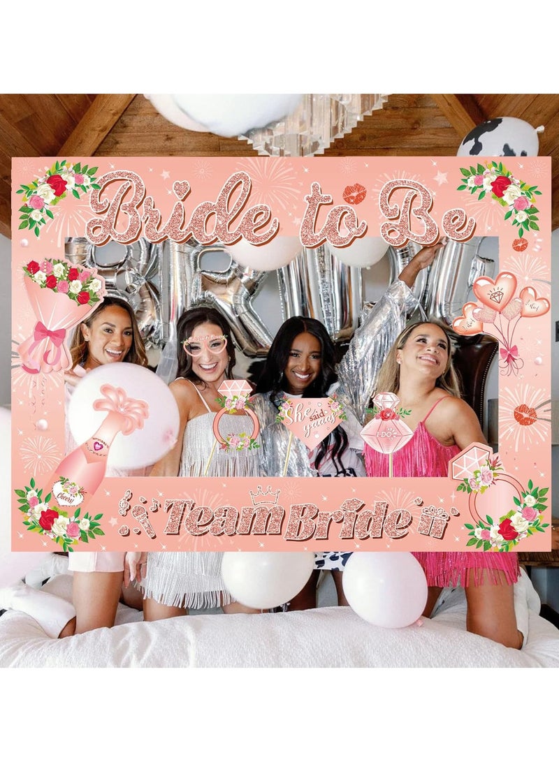 كينجمازي 34 قطعة زفاف العروس كشك صورة الدعائم البكالوريت صورة الدعائم ورد الذهب الوردي الزوجة المستقبلية حزب الديكورات للعروس خارج الدجاجة حزب هدية الملحقات - Image 3