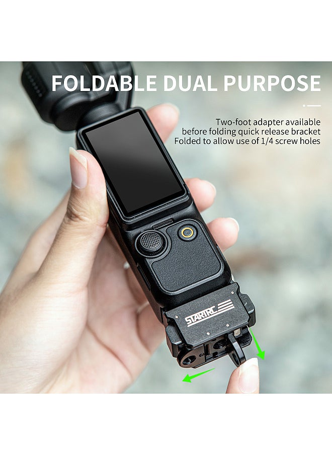 STARTRC Quick Release Tripod Mount Adapter Aluminum Alloy Quick Release Bracket Replacement for DJI OSMO Pocket 3 Accessories  - Image 5