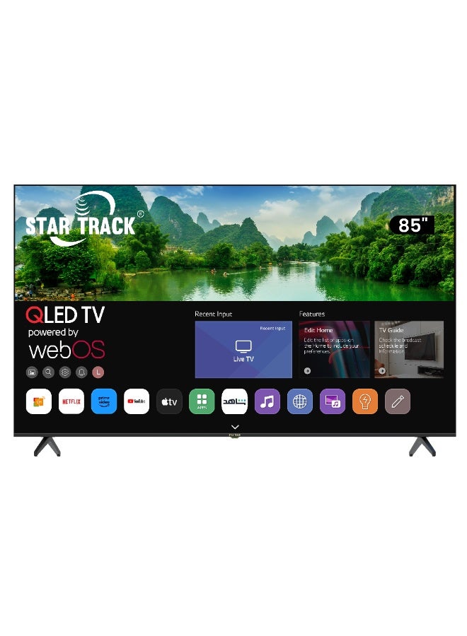 STAR TRACK STAR TRACK 85 inch QLED 4K Smart TV | HDR10+ | 95% Color Volume with Quantum Dot | 350 Nits Ultra Bright Display | WebOS with Apple AirPlay & Home | Air Mouse Remote | Ultra HD Smart TV  - Image 1