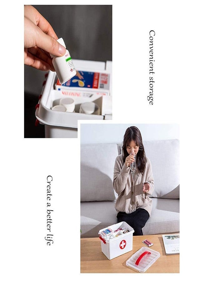 VENJA (LABEL) Venja Portable Double Layers Plastic Rectangular Medicine Cabinet Household First Aid Kit Medical Box - Image 4