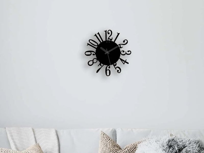 Reyox Material Metal Wall Clock Big Size Wall Clock Modern Clocks for Living Room Stylish Wall Clocks for Home Antique Big Size Modern Wall Watch for Home DecorBlack40 cm DA102