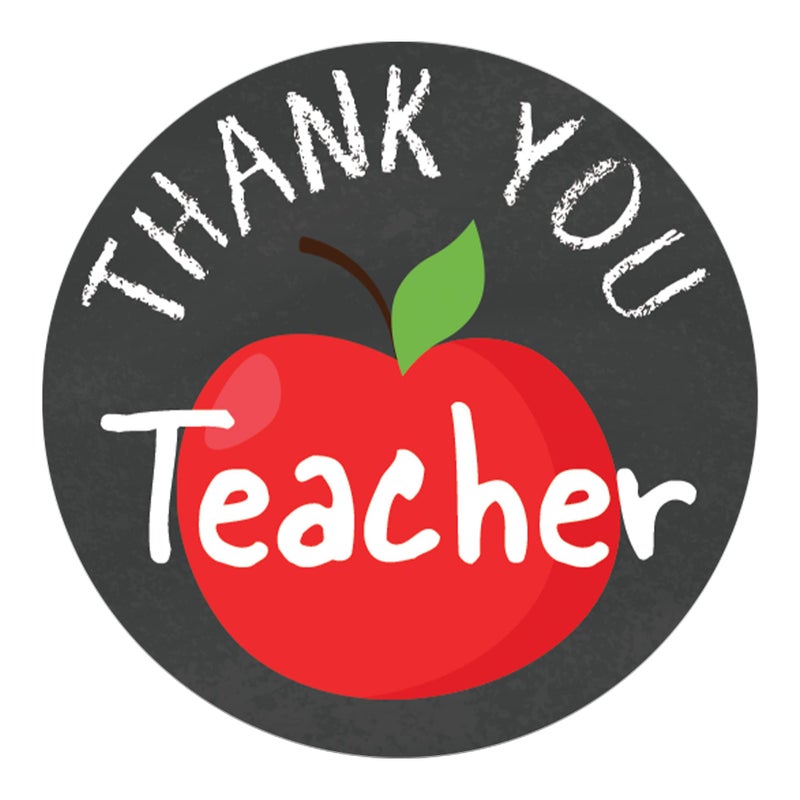 Thank You Teacher Stickers  40 Round Labels for Teacher Appreciation Gifts Cards and School Staff Recognition