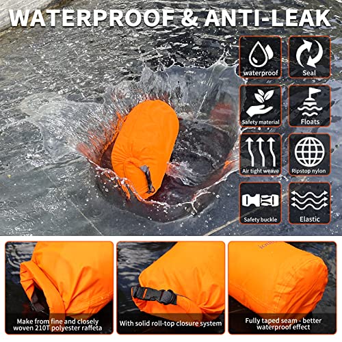R2Depot Waterproof Dry Bag, 5L/10L/20L/40L/70L Dry Storage Bag for Kayaking, Gym, Hiking, Swimming (Orange, 20L) - Image 2