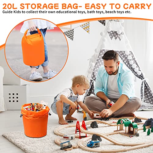 R2Depot Waterproof Dry Bag, 5L/10L/20L/40L/70L Dry Storage Bag for Kayaking, Gym, Hiking, Swimming (Orange, 20L) - Image 4