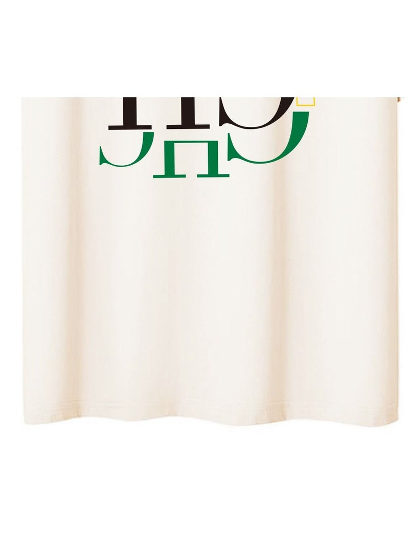 NIBEMINENT Men's comfortable short-sleeved irregular letter printing men's round neck T-shirt sports daily travel general - Image 3