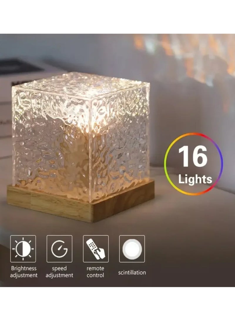 Smart Crystal Ocean Wave Lamp 16 Color Crystal Lamp LED Night Light with Remote for Bedroom USB Rechargeable Bedside Lamps Romantic Lighting  - Image 1