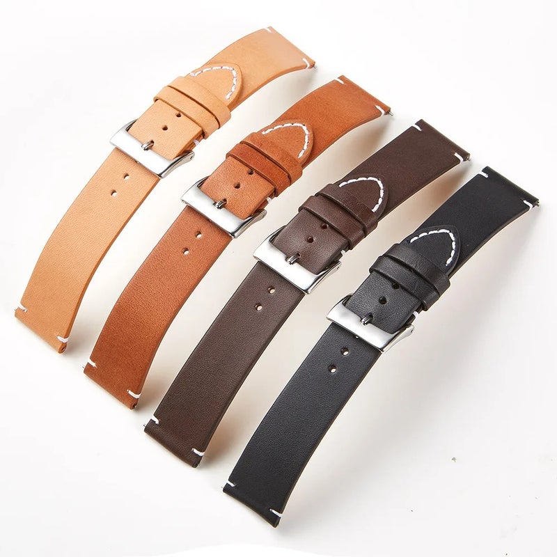 Bluejw Quick Release Genuine Leather Watch Band Replacement for Men and Women – 16mm 18mm 20mm 22mm 24mm Vintage Watch Strap, Easy to Replace - Image 3