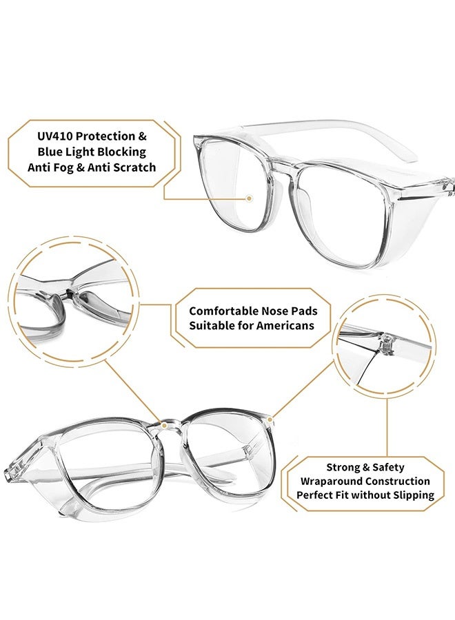 Safety Goggles with Side Shields 1-Pack Anti-Fog Dust-proof Scratch-proof Splash-proof Chemical Wrapped Eye Protection Nurse Worker Architect Clear - Image 2