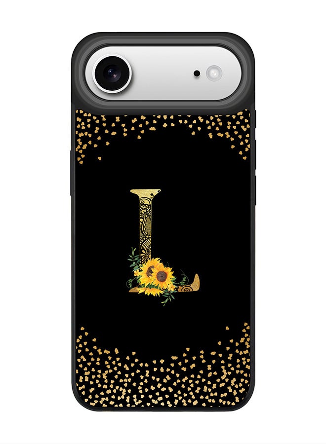 Stylizedd iPhone Air Case, [Compatible with MagSafe] Slim Magnetic cover Phone Case iPhone Air -Custom Floral Monogram - L ( Black ) - Image 1