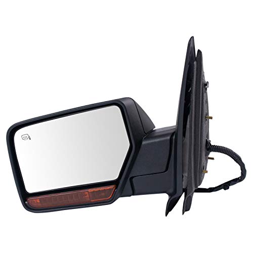 TRQ Left Mirror with Heat Manual Folding with Memory Drivers Side Compatible with 2007-2010 Ford Expedition FO1320363 - Image 1