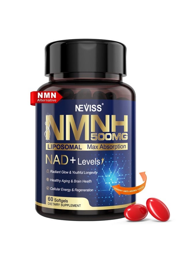 NEVISS NAD+ Supplement, Next-Gen NMNH Liposomal 500mg, NR NMN Supplement Alternative, High Absorption NAD+ with Curcumin, Niacinamide for Cellular Energy, DNA Repair, Healthy Aging, 60 Softgels - Image 1