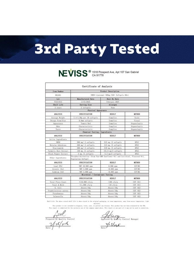 NEVISS NAD+ Supplement, Next-Gen NMNH Liposomal 500mg, NR NMN Supplement Alternative, High Absorption NAD+ with Curcumin, Niacinamide for Cellular Energy, DNA Repair, Healthy Aging, 60 Softgels - Image 4