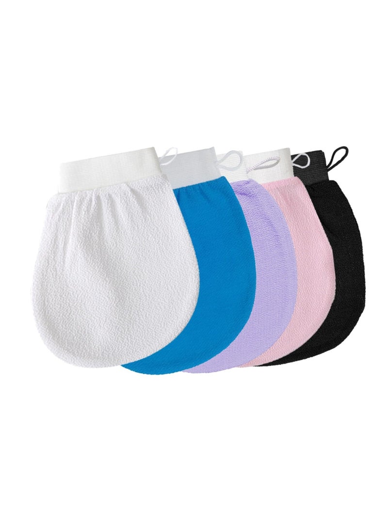 Rightsure 5Pcs Luffa Bath Glove, Exfoliating Glove and Shower Loofah Set Bat for Men Women Scrubber to Deep Clean Relax Your Body, 31.5 * 3.7 inch  - Image 1