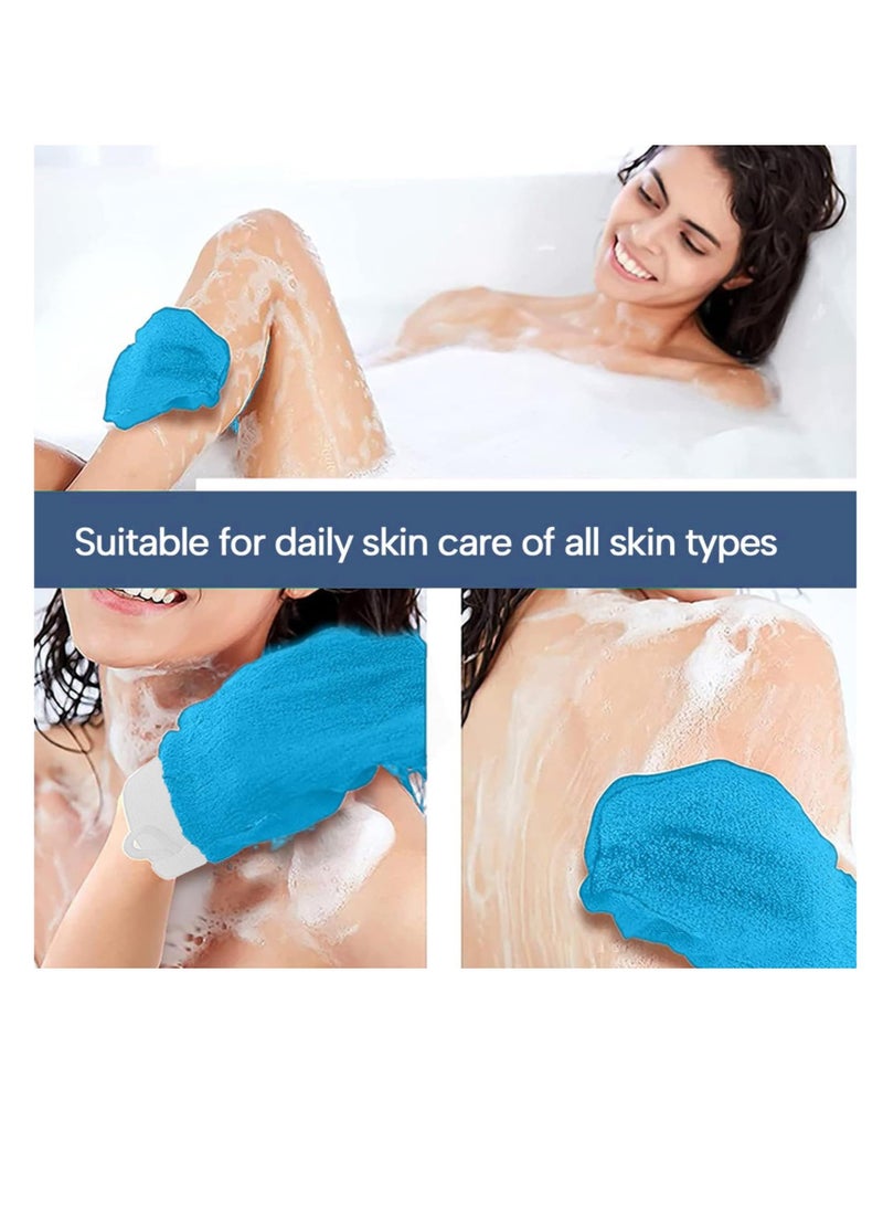 Rightsure 5Pcs Luffa Bath Glove, Exfoliating Glove and Shower Loofah Set Bat for Men Women Scrubber to Deep Clean Relax Your Body, 31.5 * 3.7 inch  - Image 3