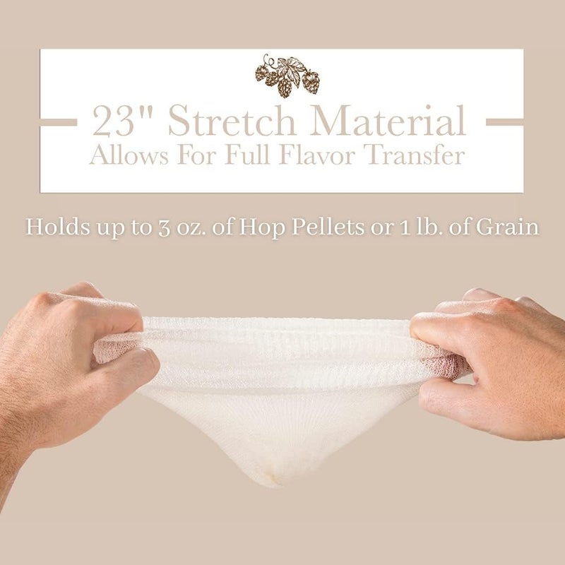Tm Hops and Grain Muslin Steeping Bag - Cotton Mills Beer Brewing Bags 14" (100 Count) - Microbrew, Homebrew Filtering Accessories - Boiling Bags For Tea, Cooking, Nut Milk, Soups - Hop and Grains Socks - Image 4