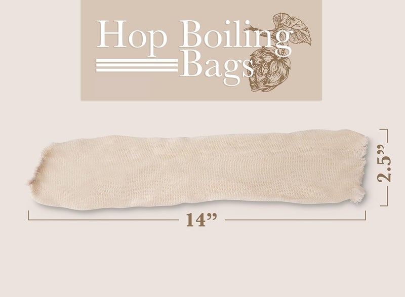 Tm Hops and Grain Muslin Steeping Bag - Cotton Mills Beer Brewing Bags 14" (100 Count) - Microbrew, Homebrew Filtering Accessories - Boiling Bags For Tea, Cooking, Nut Milk, Soups - Hop and Grains Socks - Image 5