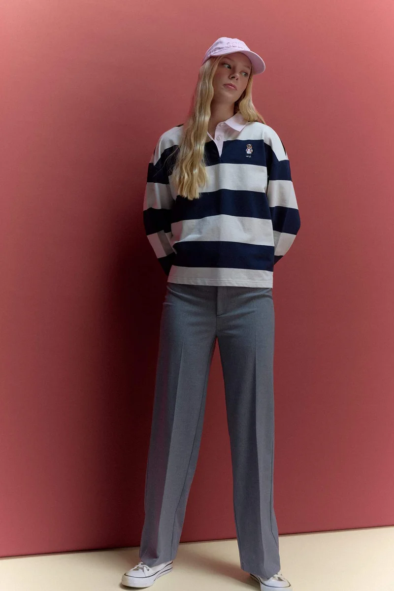 ديفاكتو Straight Fit Normal Waist Standard Length Trousers
