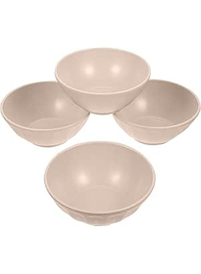 Wheat Straw Bowls Set 4pcs Nordic Beige Rice Noodles Kitchen Tableware - Image 1