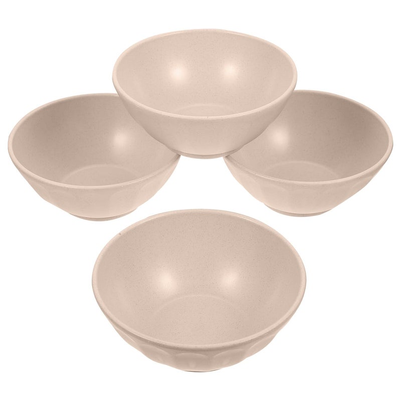 Wheat Straw Bowls Set 4pcs Nordic Beige Rice Noodles Kitchen Tableware - Image 2