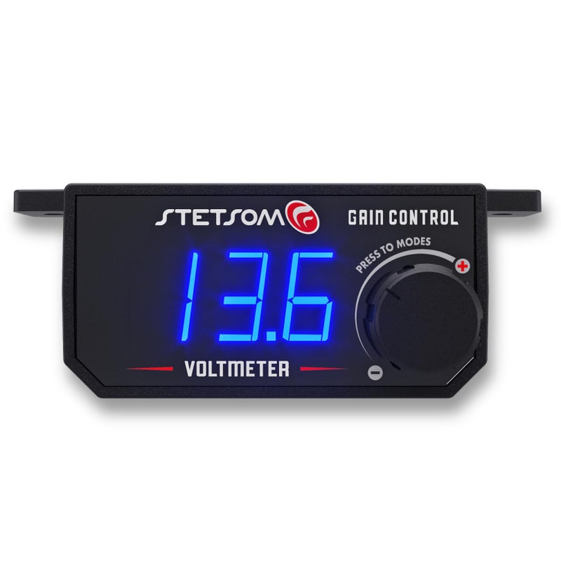Stetsom 4in1 Universal Bass Knob with Voltmeter Gain Control OnOff Switch High to RCA Input Converter Blue LED Display One Touch OnOff Display Continuous Touch OnOff Amplifier - Image 2
