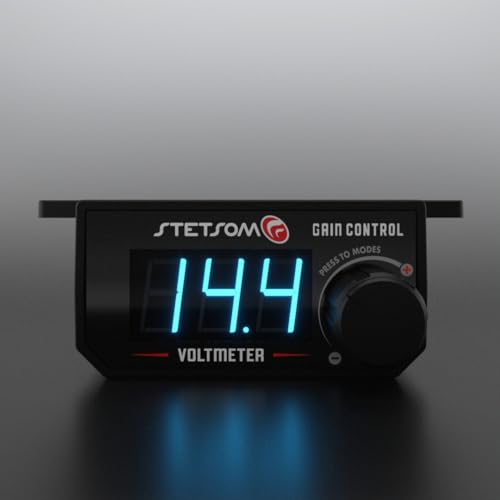 Stetsom 4in1 Universal Bass Knob with Voltmeter Gain Control OnOff Switch High to RCA Input Converter Blue LED Display One Touch OnOff Display Continuous Touch OnOff Amplifier - Image 3