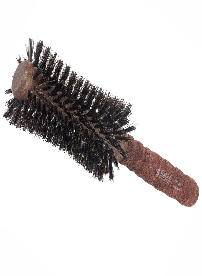 Ibiza Hair Boar Bristle Concave Barrel Brush (RLX4-65mm) | Reinforced Swirled Bristles with Cork Handle | Contours to the Head Shape to Create Shiny Hair | Ideal for All Hair Types | Heat Resistant - Image 1