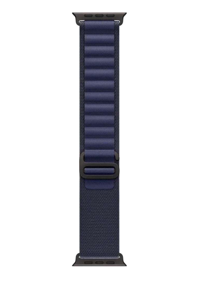 أكاليكس سوار Alpine Loop متوافق مع ساعات Apple Watch مقاسات 42 مم، 44 مم، 45 مم، 46 مم، 49 مم، سوار رياضي ناعم منسوج، سوار معصم بديل قابل للتعديل لساعات Apple Watch Series Ultra / SE / Series 1/2/3/4/5/6/7/8/9/10/11 - أزرق داكن - Image 3