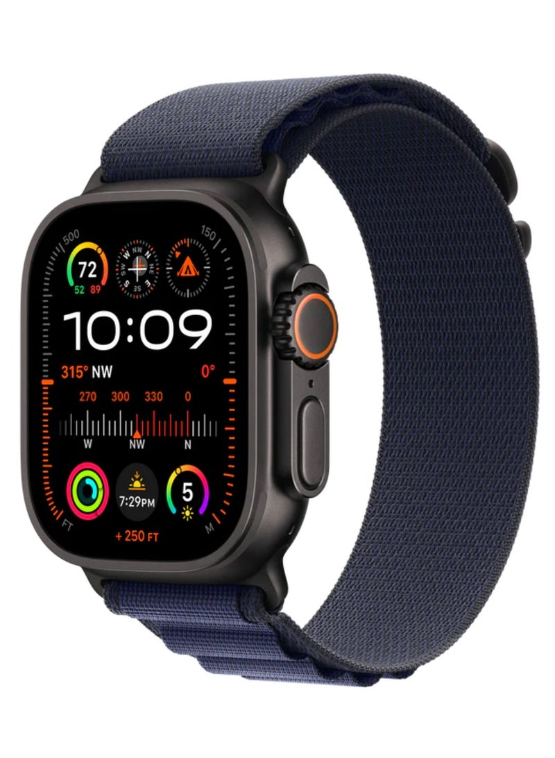 أكاليكس سوار Alpine Loop متوافق مع ساعات Apple Watch مقاسات 42 مم، 44 مم، 45 مم، 46 مم، 49 مم، سوار رياضي ناعم منسوج، سوار معصم بديل قابل للتعديل لساعات Apple Watch Series Ultra / SE / Series 1/2/3/4/5/6/7/8/9/10/11 - أزرق داكن - Image 1