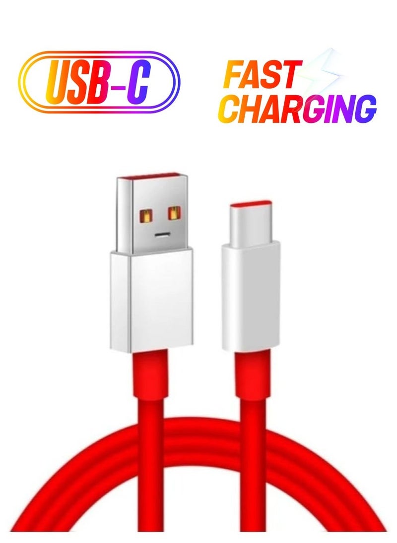 ELTRAZONE "Super Fast USB Type-C Cable – Ideal for OnePlus 11, 10 Pro, Nord N20, 8T, and More (Dynamic Red)" - Image 1