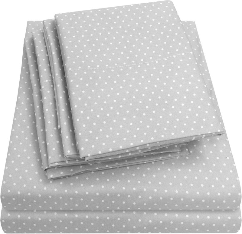Cal King Size Bed s - 6 Piece 1500 Thread Count Fine Brushed Microfiber Deep Pocket California King Set Bedding - 2 Extra Pillow Cases, Great Value, California King, Dot Gray - Image 1