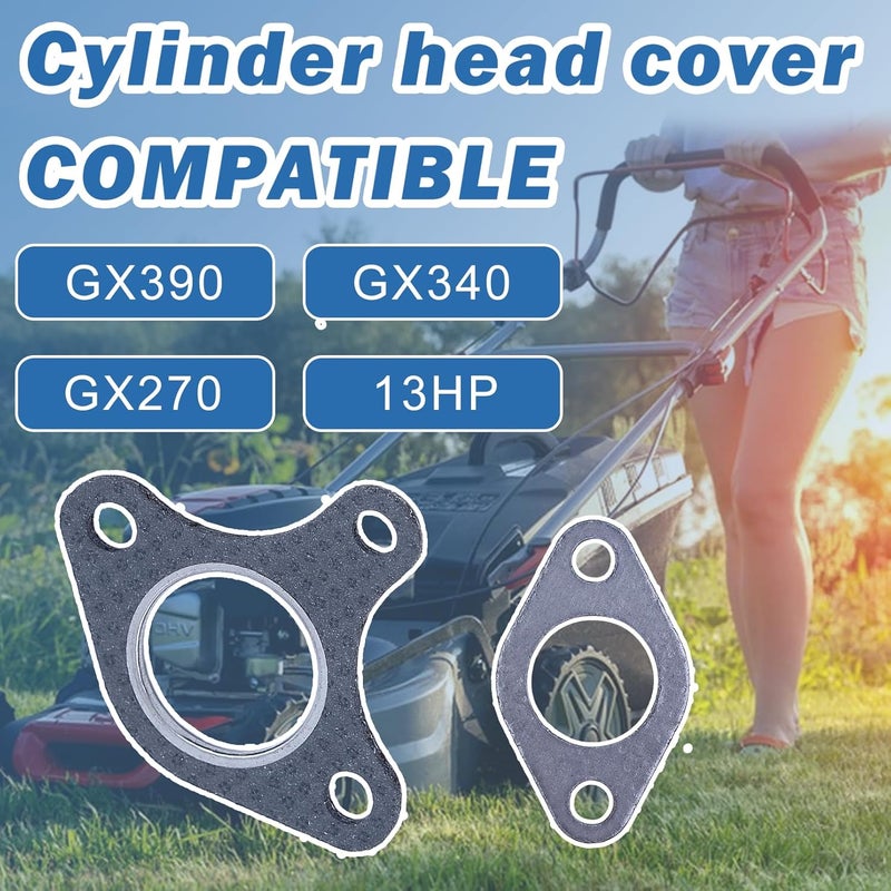 AUMEL 90047-ZE2-000 Muffler Exhaust Gasket Stud Bolt Kit for Hond GX390 GX340 GX270 GX240 13HP 11HP 9HP 8HP Lawn Mower - Image 2